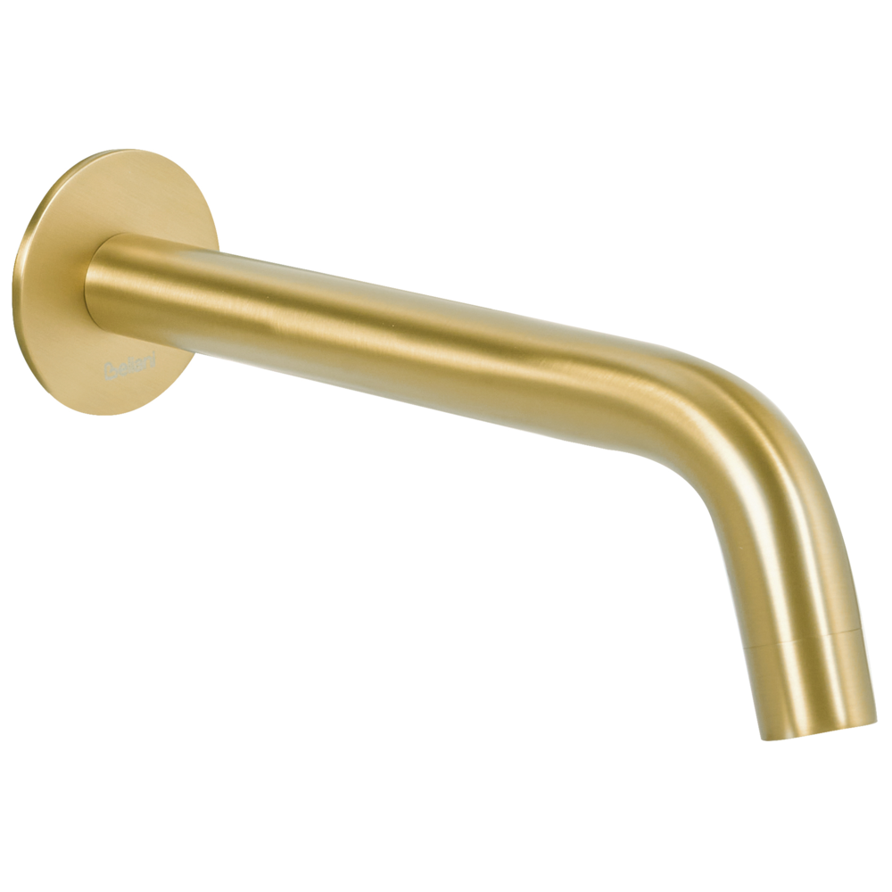 Rubinetto a doppia leva per lavabo a parete in ottone dorato