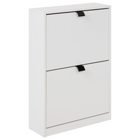 Scarpiera Bianca in MDF con 2 Scomparti Design Moderno per Ingresso