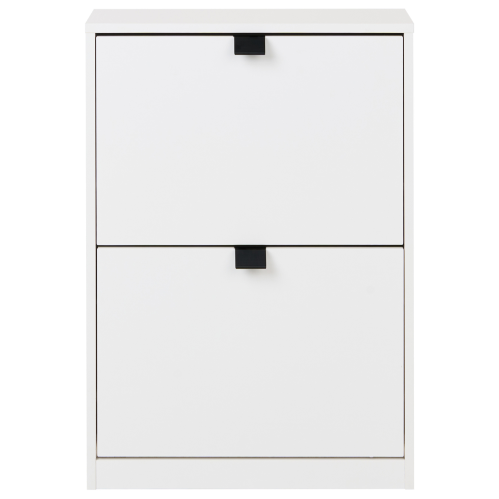 Scarpiera Bianca in MDF con 2 Scomparti Design Moderno per Ingresso