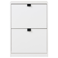 Scarpiera Bianca in MDF con 2 Scomparti Design Moderno per Ingresso