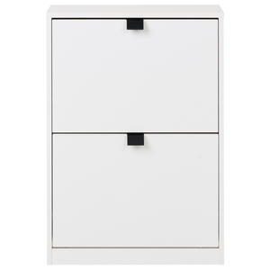 Scarpiera Bianca in MDF con 2 Scomparti Design Moderno per Ingresso