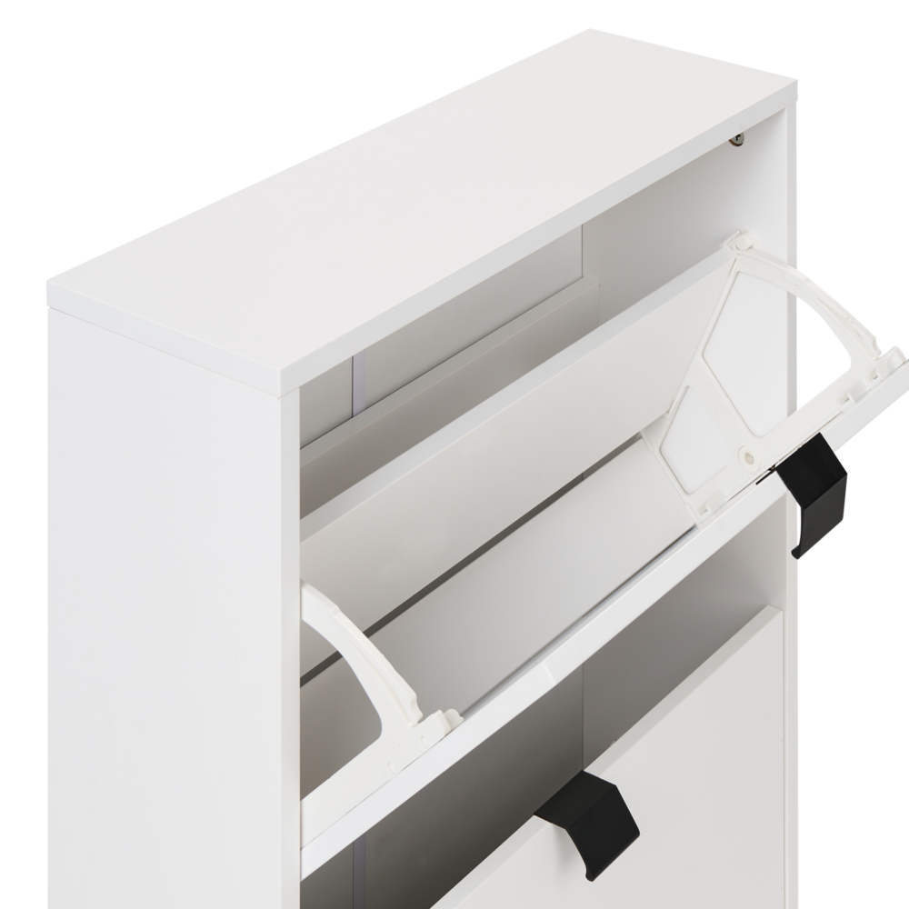 Scarpiera Bianca in MDF con 2 Scomparti Design Moderno per Ingresso