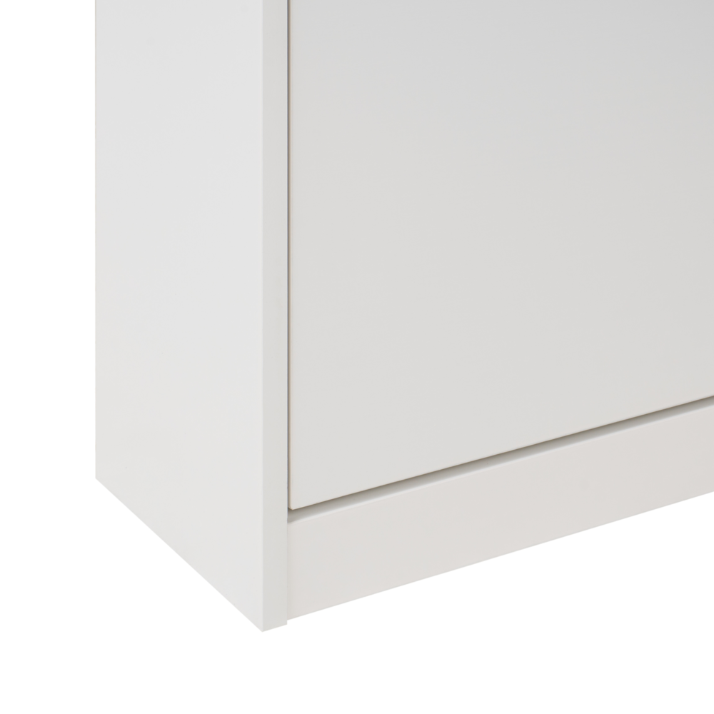 Scarpiera Bianca in MDF con 2 Scomparti Design Moderno per Ingresso