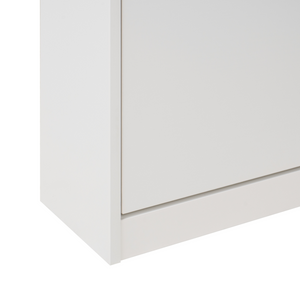 Scarpiera Bianca in MDF con 2 Scomparti Design Moderno per Ingresso