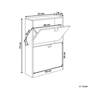Scarpiera Bianca in MDF con 2 Scomparti Design Moderno per Ingresso
