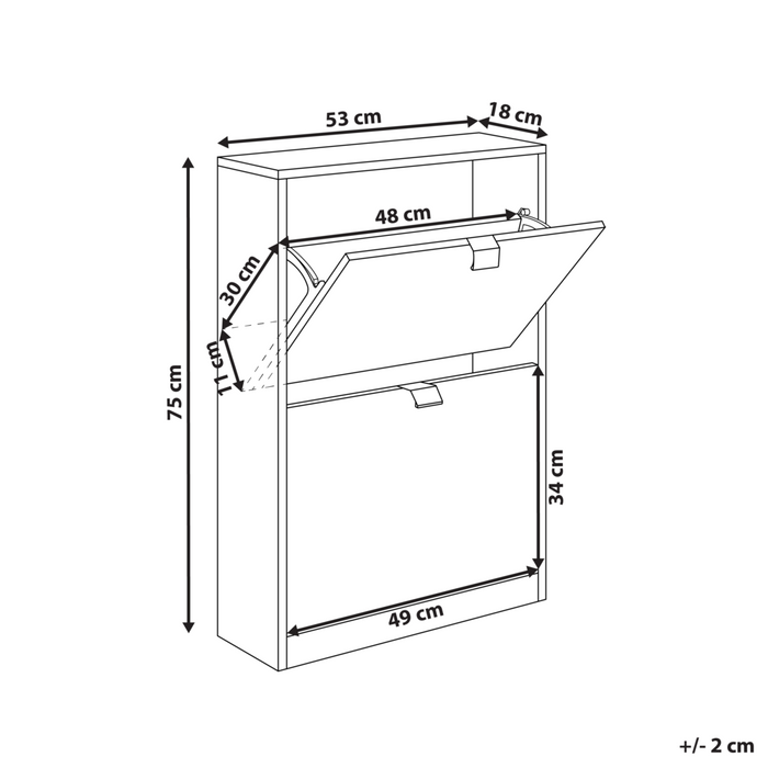 Scarpiera Bianca in MDF con 2 Scomparti Design Moderno per Ingresso