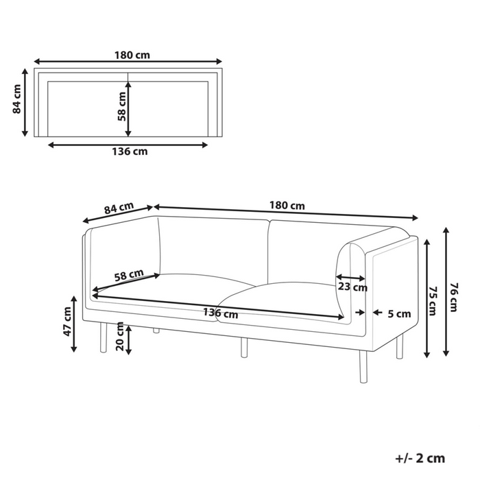 Divano a 2 posti imbottito in tessuto blu scuro legno gambe nere imbottito arredi da salotto
