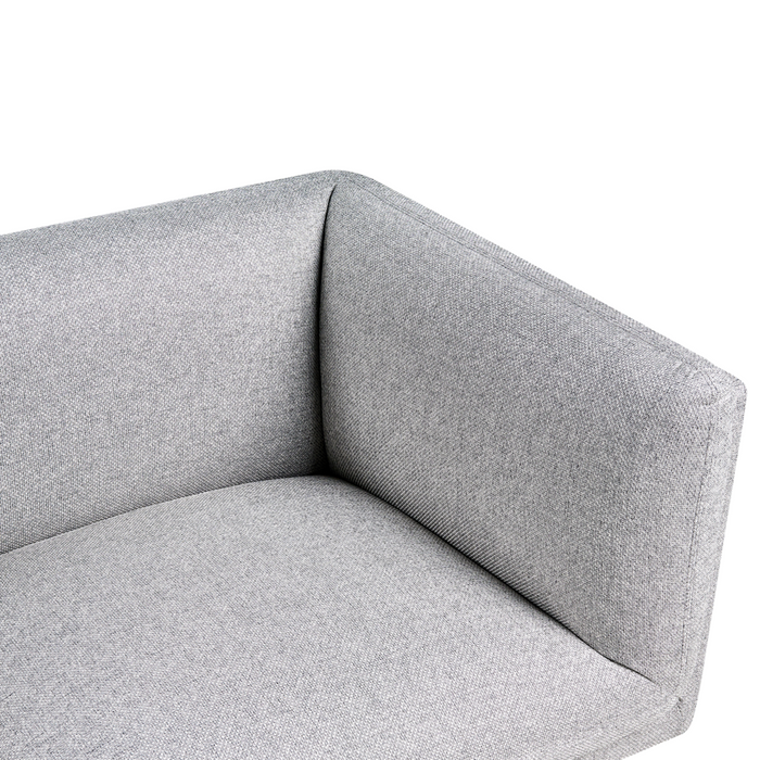 Divano a 2 posti imbottito in tessuto grigio chiaro legno gambe nere imbottito arredi da salotto