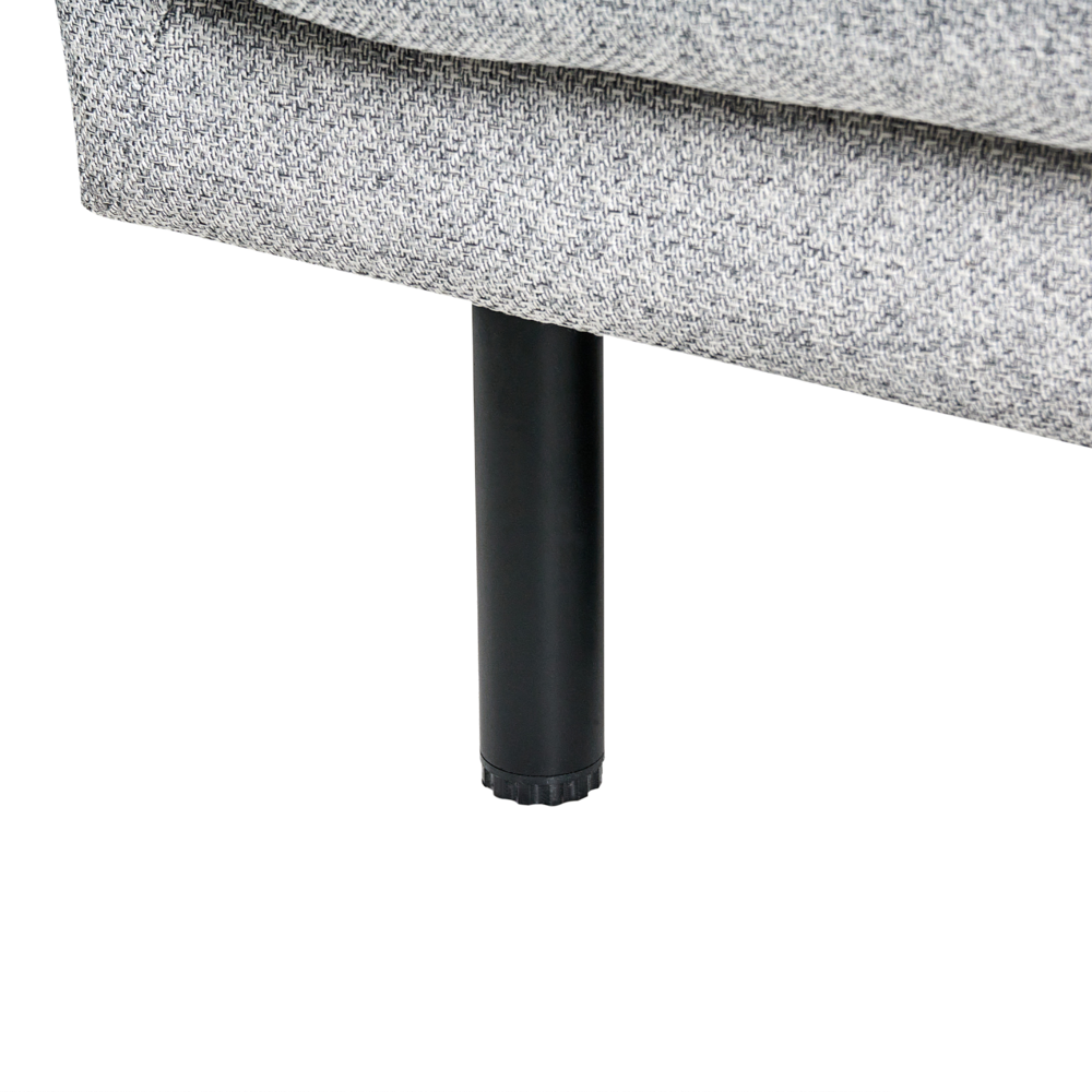 Divano a 2 posti imbottito in tessuto grigio chiaro legno gambe nere imbottito arredi da salotto