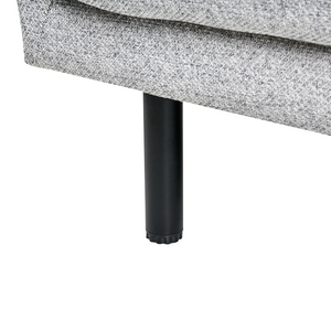 Divano a 2 posti imbottito in tessuto grigio chiaro legno gambe nere imbottito arredi da salotto