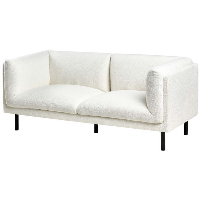 Set di divani imbottiti a 5 posti in tessuto bouclè bianco sporco stile elegante