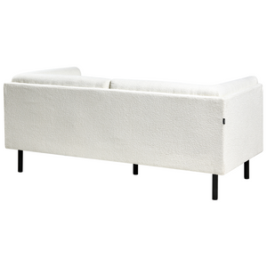 Set di divani imbottiti a 5 posti in tessuto bouclè bianco sporco stile elegante