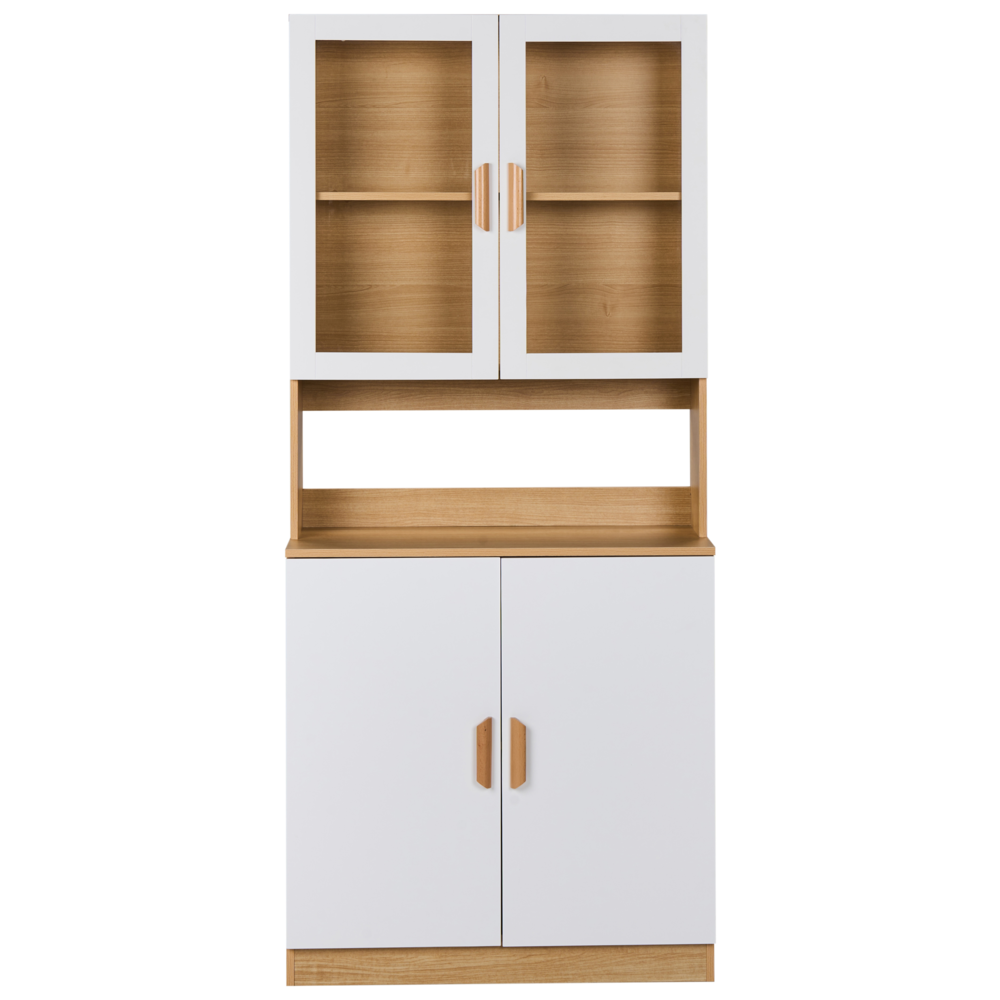 Mobile decorativo in MDF bianco con vano portaoggetti e vetro Sala da pranzo