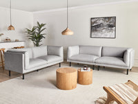 Set di divani imbottiti a 5 posti in tessuto grigio chiaro stile elegante