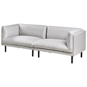 Set di divani imbottiti a 5 posti in tessuto grigio chiaro stile elegante