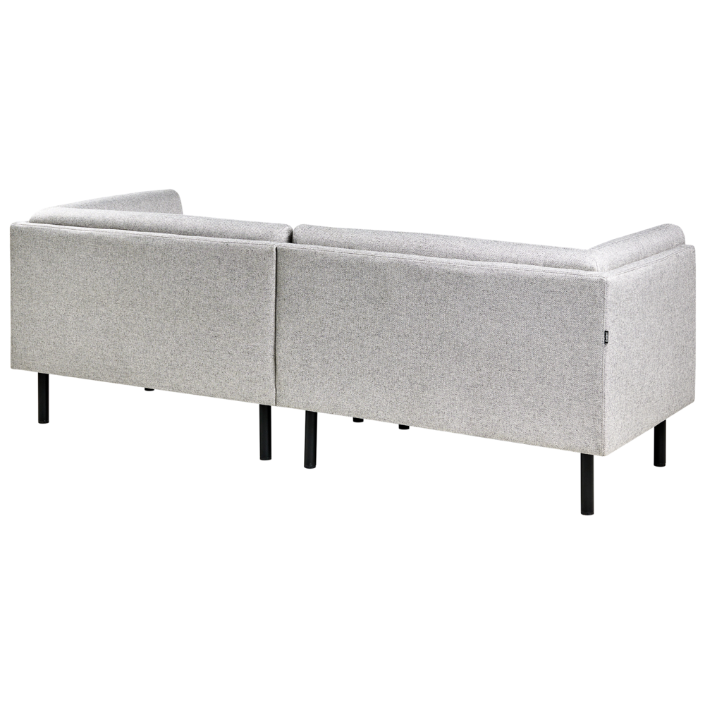 Set di divani imbottiti a 5 posti in tessuto grigio chiaro stile elegante