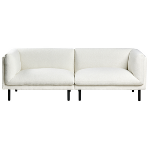 Set di divani imbottiti a 5 posti in tessuto bouclè bianco sporco stile elegante