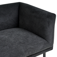 Divano a 3 posti imbottito nero in tessuto poliestere metallo nero gambe arredi da salotto