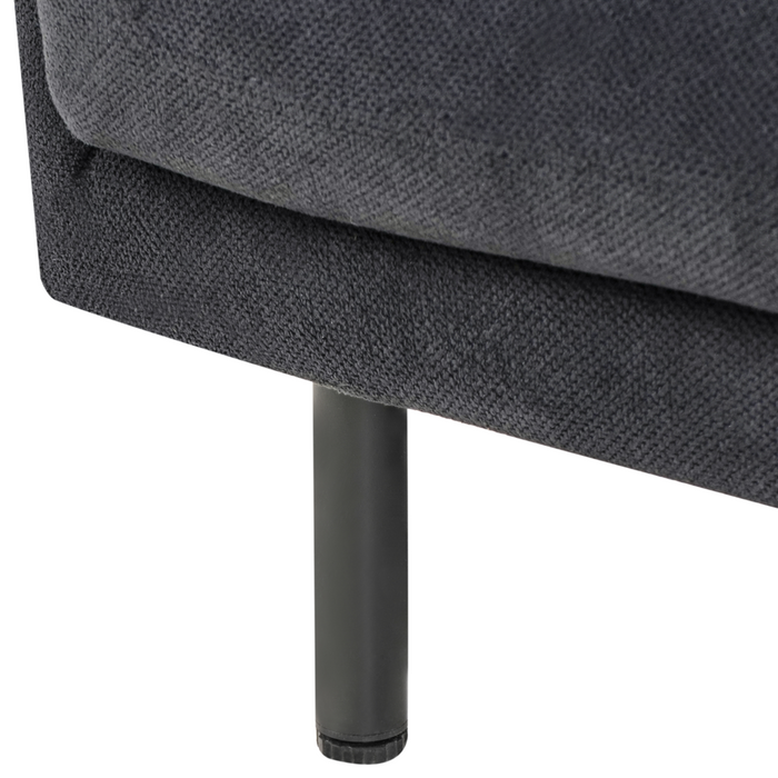 Divano a 3 posti imbottito nero in tessuto poliestere metallo nero gambe arredi da salotto