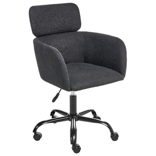 Sedia girevole da ufficio Boucle nero regolabile in altezza