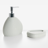 Set di accessori per il bagno Portasapone Dispenser di sapone Portaspazzolino Portaspazzolino Grigio chiaro