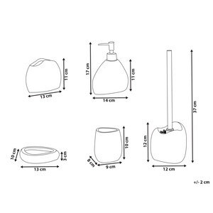 Set di accessori per il bagno Portasapone Dispenser di sapone Portaspazzolino Portaspazzolino Grigio chiaro