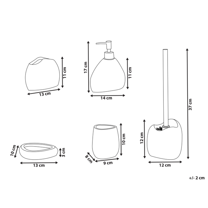 Set di accessori per il bagno Portasapone Dispenser di sapone Portaspazzolino Portaspazzolino Grigio chiaro