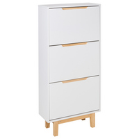 Armadietto porta scarpe in MDF bianco a 3 scomparti Design moderno corridoio