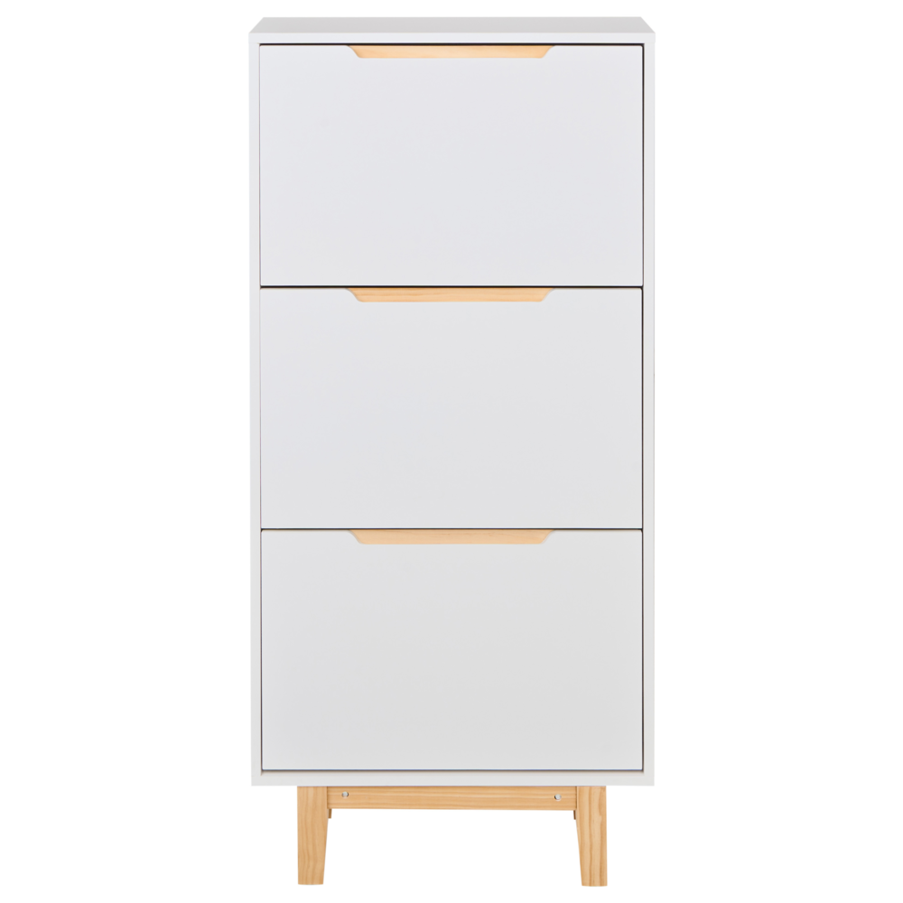 Armadietto porta scarpe in MDF bianco a 3 scomparti Design moderno corridoio