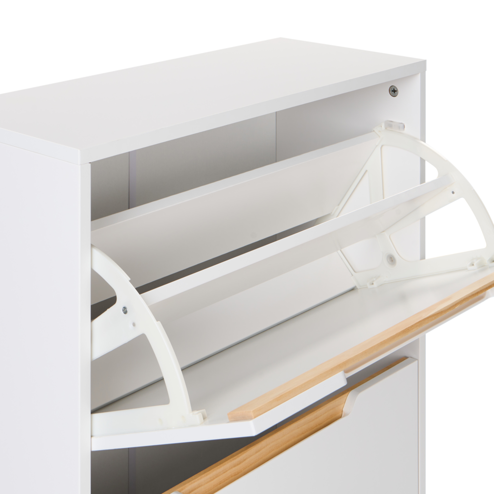 Armadietto porta scarpe in MDF bianco a 3 scomparti Design moderno corridoio