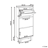 Armadietto porta scarpe in MDF bianco a 3 scomparti Design moderno corridoio