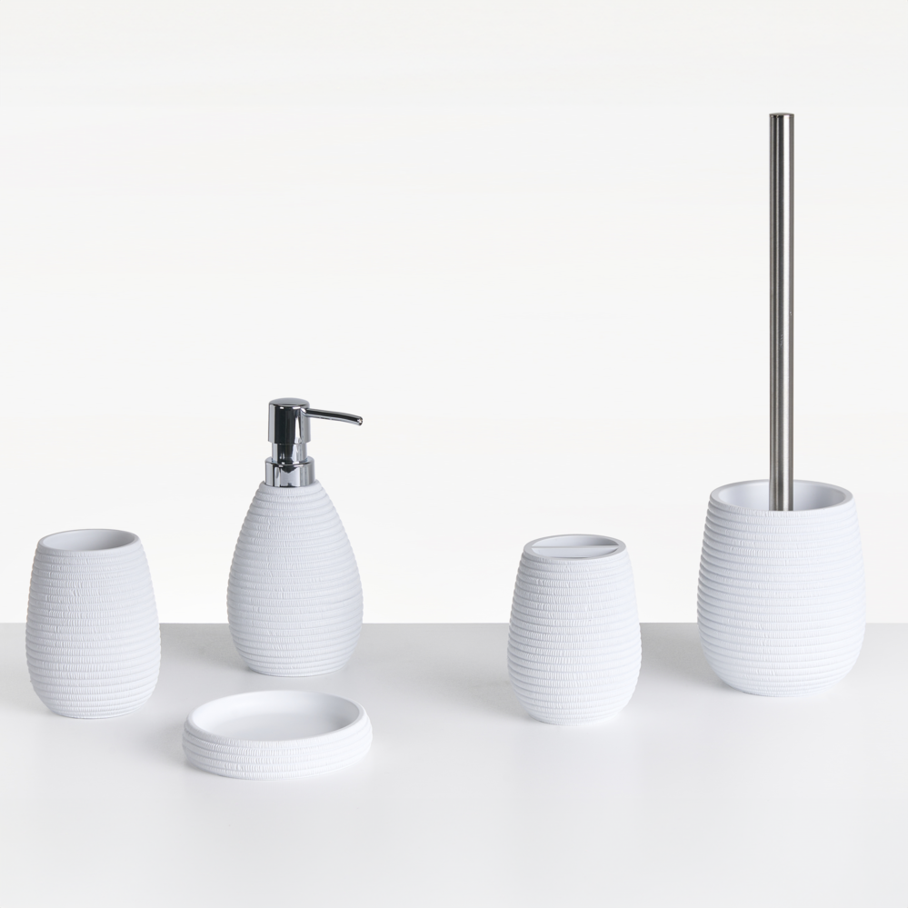 Set di accessori per il bagno bianco stile elegante