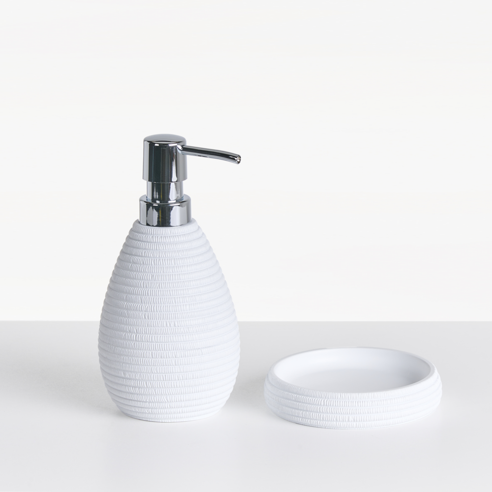 Set di accessori per il bagno bianco stile elegante