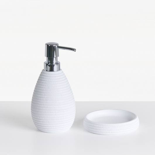 Set di accessori per il bagno bianco stile elegante