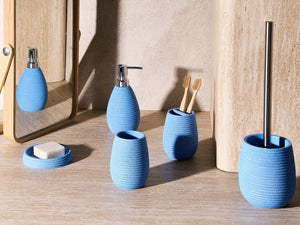 Set di accessori per il bagno blu stile elegante