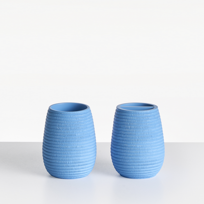 Set di accessori per il bagno blu stile elegante