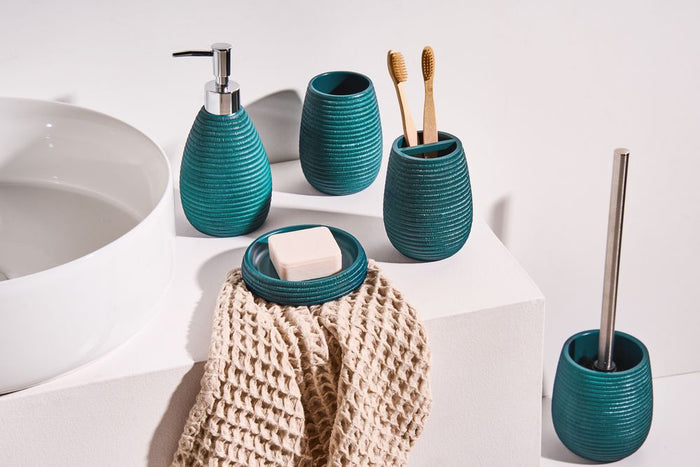 Set di accessori per il bagno verde acqua stile elegante