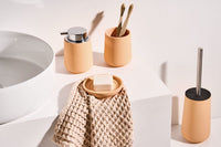 Set di 4 accessori in poliresina arancione per il bagno stile elegante semplice