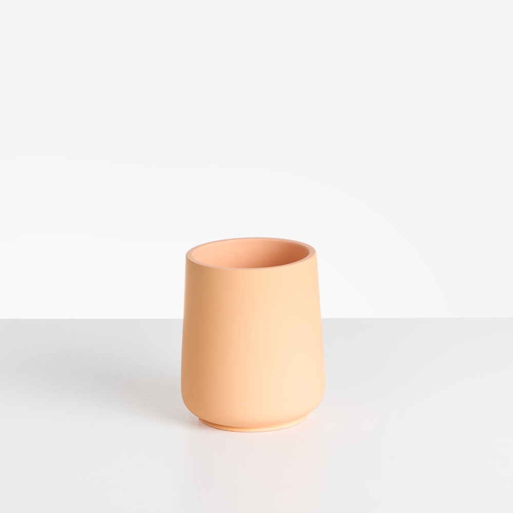 Set di 4 accessori in poliresina arancione per il bagno stile elegante semplice