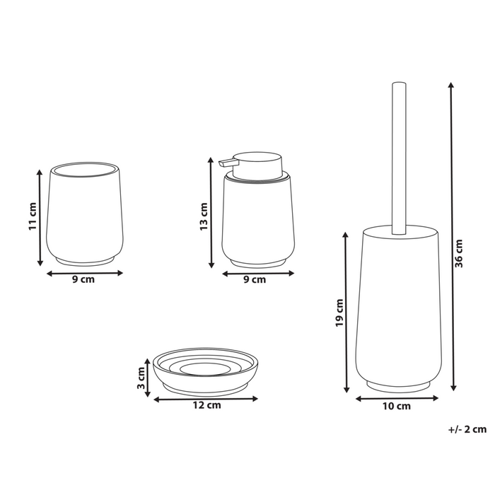 Set di 4 accessori in poliresina arancione per il bagno stile elegante semplice