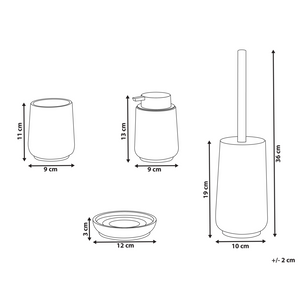 Set di 4 accessori in poliresina rosa per il bagno stile elegante semplice