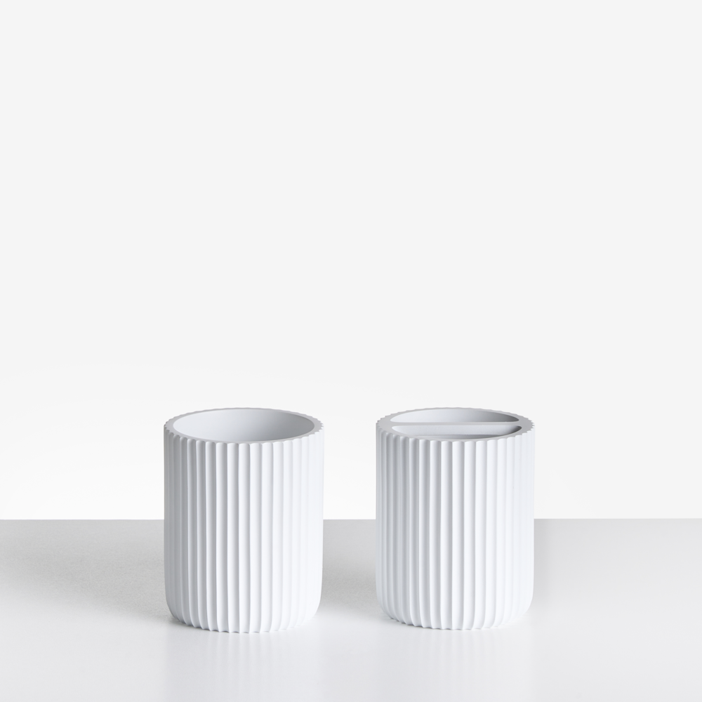 Set di 5 accessori in poliresina bianco per il bagno stile elegante semplice