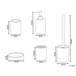 Set di 5 accessori in poliresina bianco per il bagno stile elegante semplice