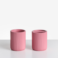 Set di 5 accessori in poliresina rosa per il bagno stile elegante semplice