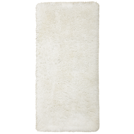 Tappeto Shaggy Tappeto a pelo lungo Solido Poliestere Bianco Rettangolare 80 x 150 cm