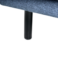 Divano a 3 posti imbottito in tessuto blu scuro legno gambe nere imbottito da salotto