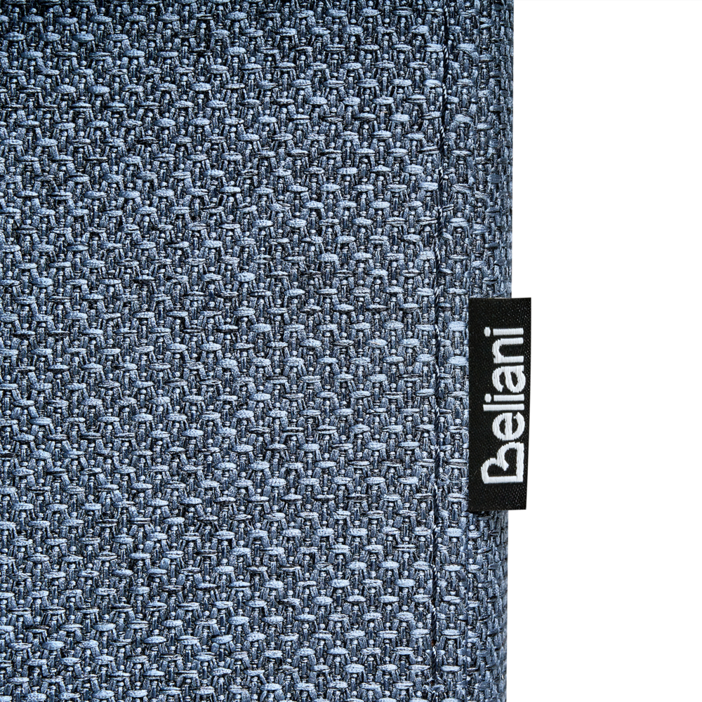 Divano a 3 posti imbottito in tessuto blu scuro legno gambe nere imbottito da salotto