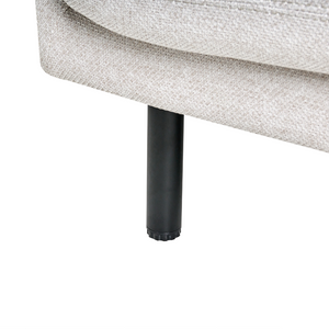 Divano a 3 posti imbottito in tessuto beige chiaro legno gambe nere imbottito da salotto