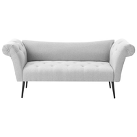 Chaise Longue in tessuto Grigio chiaro e Gambe con gambe in metallo dorato