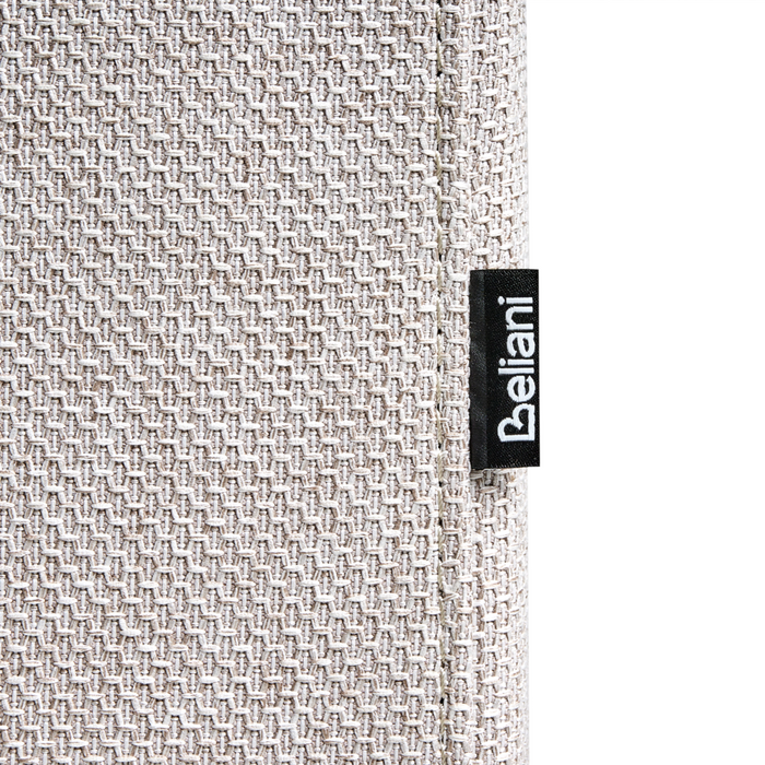 Divano a 3 posti imbottito in tessuto beige chiaro legno gambe nere imbottito da salotto